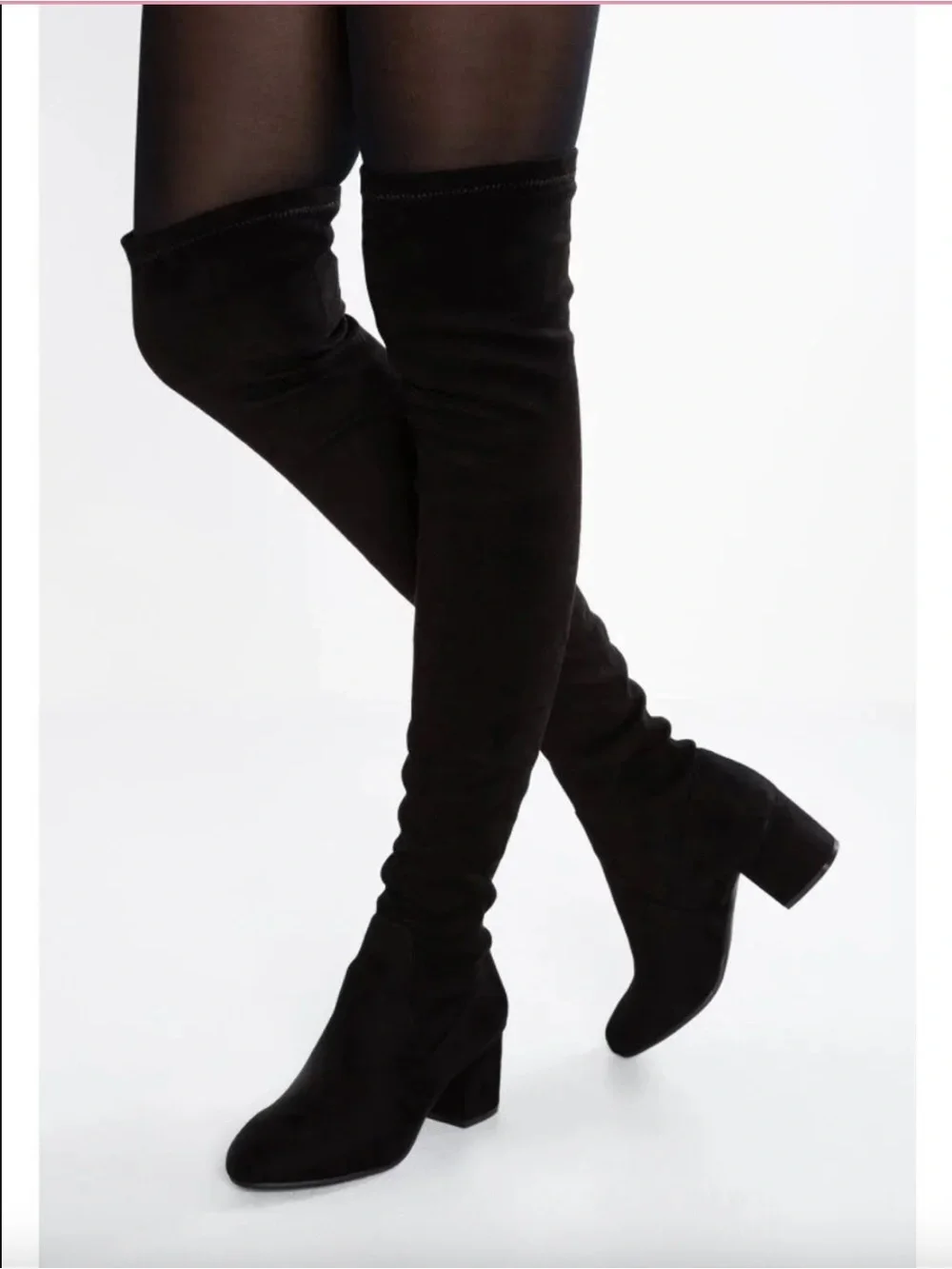 Steve Madden Isaac Black Suede Over The Knee Heeled Boots - Women’s Size 8